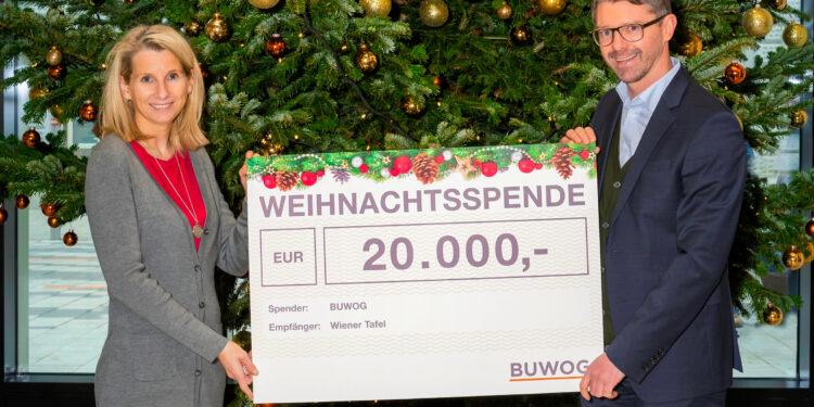 20.000 Euro gingen von der Buwog an die Wiener Tafel. Foto: Buwog/Stephan Huger, Monika Zore-Luh