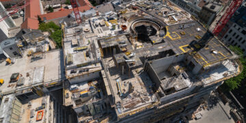 Der Rohbau des Lamarr ist kurz vor Fertigstellung. Foto:  Signa