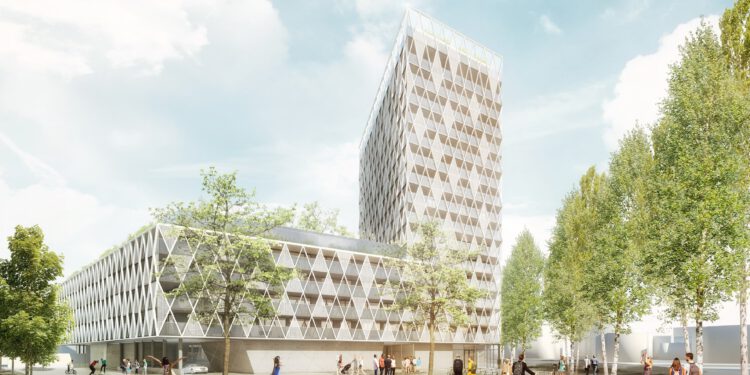 Am Mittwoch erfolgte der Baustart des Level KS 1 Tower in Graz. Visualisierung: Hohensinn Architektur