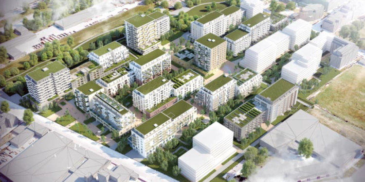 Das Projekt "Am Langen Felde" in Wien ist fertiggestellt worden. Visualisierung: Architekturbüro Knötzl