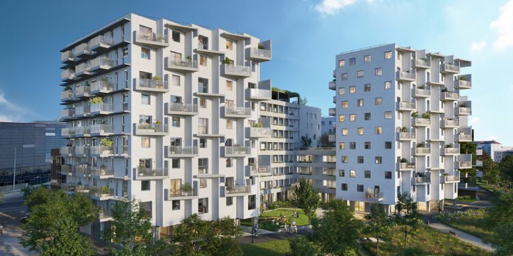 EHL Wohnen und UBM haben mit der Vermarktung der Park Flats gestartet. Bild: Squarebytes