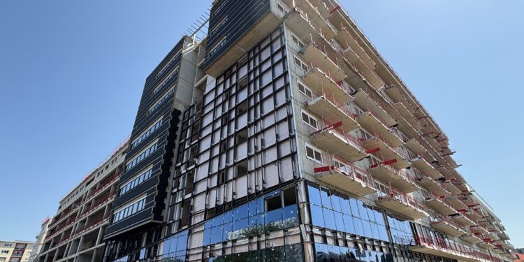 Die Bauarbeiten am Messequadrant Graz sind wieder aufgenommen worden. Foto: Haring Group
