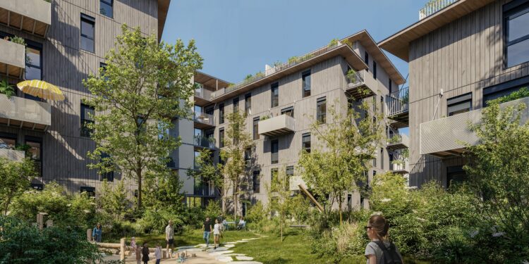 In Salzburg hat die Buwog mit den Projektpartnern Gropyus und Rhomberg Bau den Bau des Südtiroler Quartier gestartet. Visualisierung: BUWOG / infinityeleven