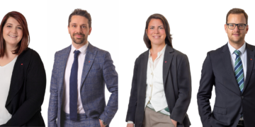 Otto Immobilien stellen sich neu auf: Sandra Bodi, Anthony Crow, Anna Geher, Philipp Maisel (v.l.n.r.). Foto: Steinbrenner