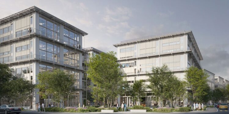 Bis Ende 2028 realisiert die Rhomberg Bau AG mit dem YOND Campus auf dem Albis-Areal im Zentrum Zürichs ein Leuchtturmprojekt für zukunftsfähige Gewerbeimmobilien. Bild: SLIK Architekten/SQR Studio