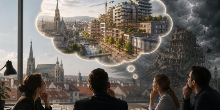 Immobilien werden zwar gehandelt, aber selten gebaut. Die Risiken sind zu hoch. Bild: Dall-E/OpenAI