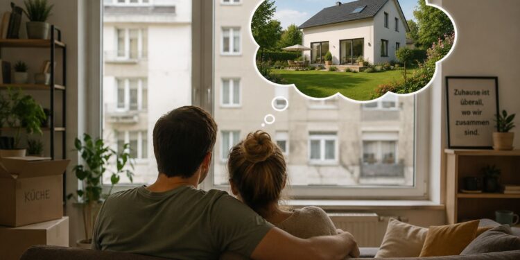Eine willhaben-Studie mit Marketagent zeigt: Die Österreicher träumen zwar vom Haus mit Garten, müssen aber bei der Suche mit Mietwohnungen vorliebnehmen. Bild: Dall-E/OpenAI