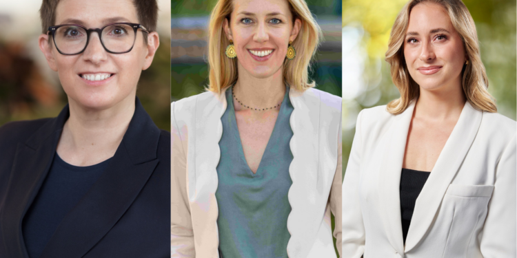 Die Expertinnen des Salon Real sehen integrative Ansätze als Schlüssel bei der Immobilienentwicklung. Im Bild: Karin Schmidt-Mitscher, Daniela Unterholzner und Weronik Pilus. Bilder: Salon Real